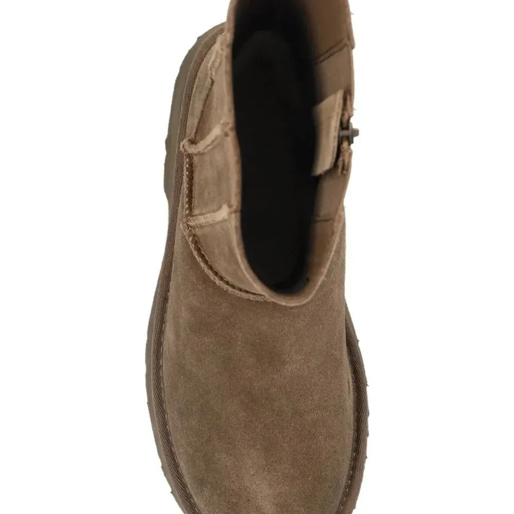 UGG Revolve Classic Twin Seam Heights Suede Platform Booties Hickory NWT $190
